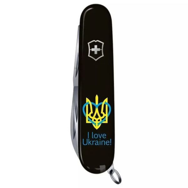 Швейцарський ніж Victorinox Huntsman Ukraine Тризуб із серцем і I love Ukraine (1.3713.3_T1310u) 1.3713.3_T1310u фото
