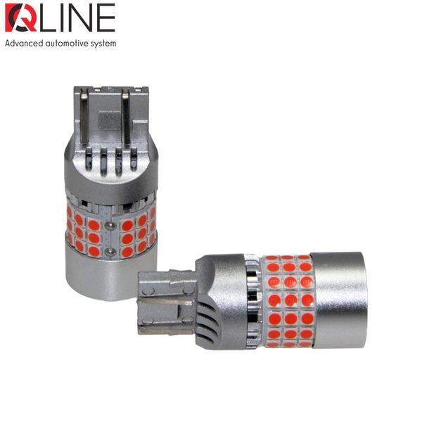 Світлодіодні габарити LED Qline 7443 (W21/5W) Red CANBUS (2шт) 34943-car фото