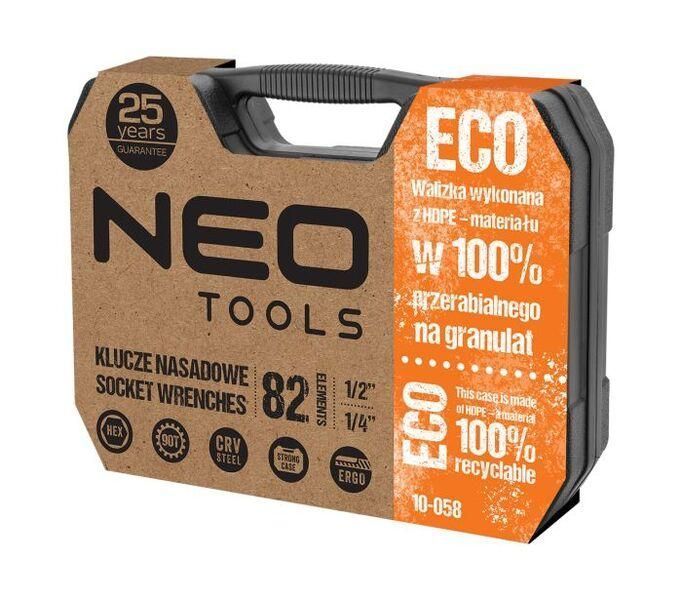 Набір інструментів 82 шт, 1/2" і 1/4" NEO Tools 10-058 10-058 фото