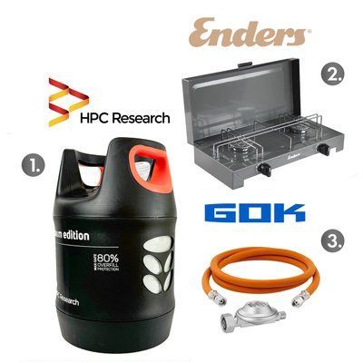 Набір: газова плита Enders Canberra + балон газовий HPCR-G.4, 18,2 л із відсікачем + комплект під'єднання 1790NP18 фото