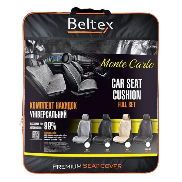 Комплект преміум накидок для сидінь BELTEX Monte Carlo, black BX81100(L) фото