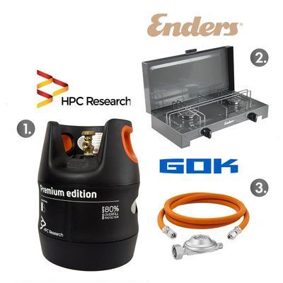 Набір: газова плита Enders Canberra + балон газовий HPCR-G.4, 12,7 л із відсікачем + комплект під'єднання 1790NP12 фото