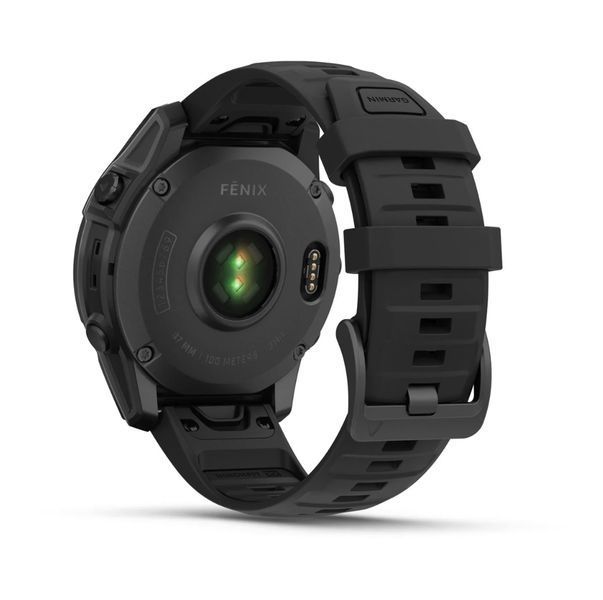 Спортивний годинник Garmin Fenix E Amoled 47 мм Slate Gray Steel з чорним силіконовим ремінцем 010-03025-01 010-03025-01 фото