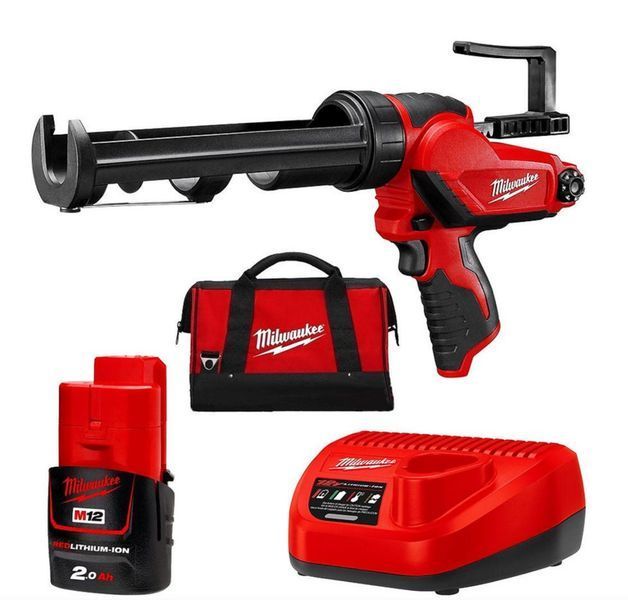 Пістолет для герметиків акумуляторний MILWAUKEE M12 PCG/310C-201B, 310мл (зарядний пристрій С12 С, 1 акумулятор М12 В2 2Аг, плас 4933441655 фото