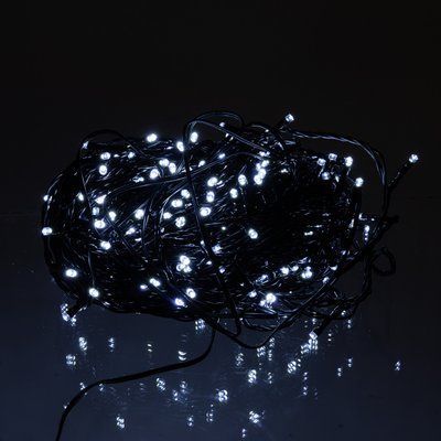 Новорічна гірлянда вулична 30 м 300 LED з сонячною батареєю чорний провід Білий SB300L30MBW Garlando SB300L30MBW SB300L30MBW фото