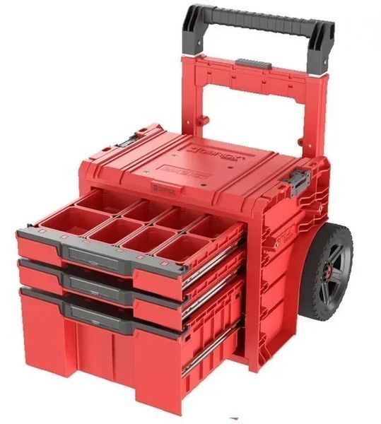 Ящик для інструментів на колесах 20 520x440x660 SYSTEM PRO Cart Plus Drawer 3 Red SKRWQCP2PD3CZEPG001 QBRICK 11060202302 фото