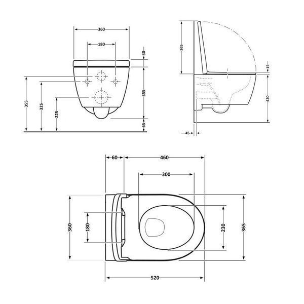 Унітаз підвісний Qtap Swan безобідковий з сідінням Soft-close QT16335178W SD00036227 фото