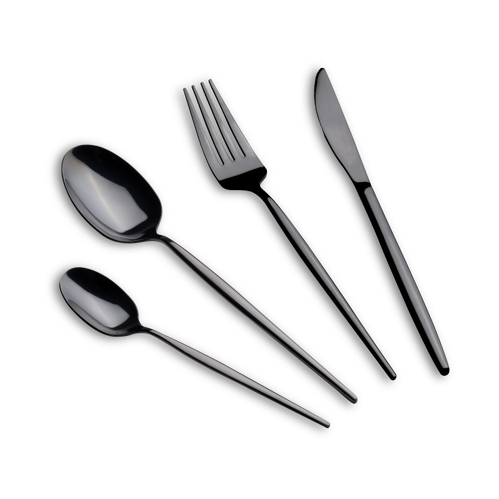 Набір столових приладів 24 предмети Berlinger Haus Black Silver Collection (BH-3069)