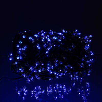 Новорічна гірлянда вулична 30 м 300 LED з сонячною батареєю чорний провід Синій SB300L30MBBL Garlando SB300L30MBBL SB300L30MBBL фото