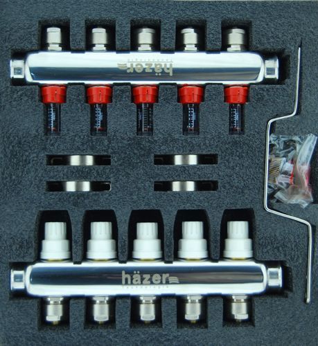 Колектор нержавіючий полірований H&auml;zer HKS-102/05 1", на 5 виходів HKS102/05 фото