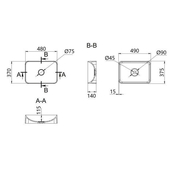 Раковина-чаша Qtap Tern 480х370х135 White QT17116069W SD00052910 фото