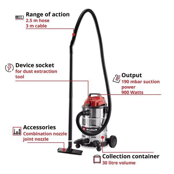 Пилосос Einhell TC-VC 3055 SA 2342250 2342250 фото