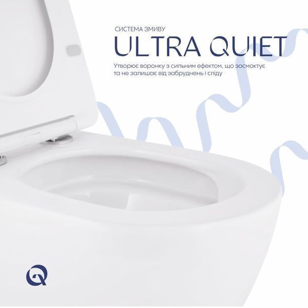 Унітаз підвісний Qtap Robin Mew безобідковий з сидінням Soft-close QT13332381АSW SD00050601 фото