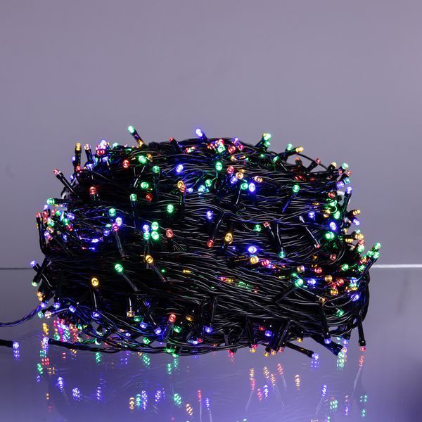 Гірлянда Різдвяна фея вулична 100 (м) 1000 LED чорний провід Мультиколір CF1000L100MBML Garlando CF1000L100MBML CF1000L100MBML фото