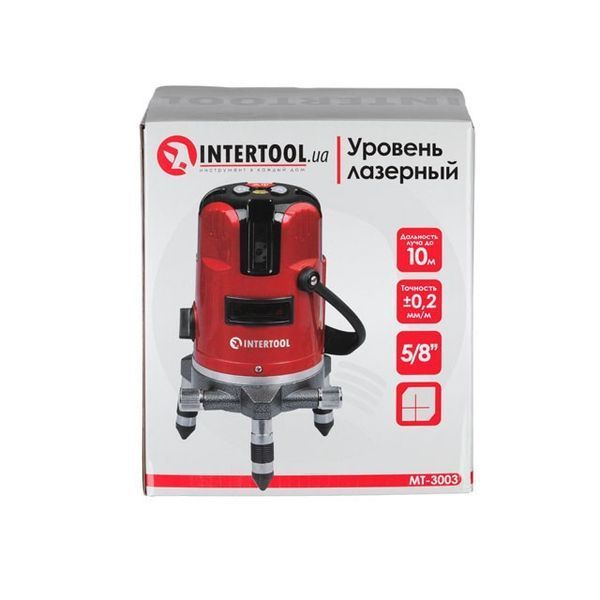 Рівень лазерний 2 лазерні головки, червоний лазер INTERTOOL MT-3003 MT-3003 фото