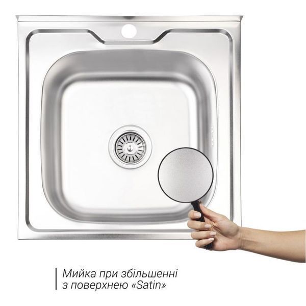 Кухонна мійка Brinex 5050 0,6 мм Satin (BRIN5050SAT06) SD00054100 фото