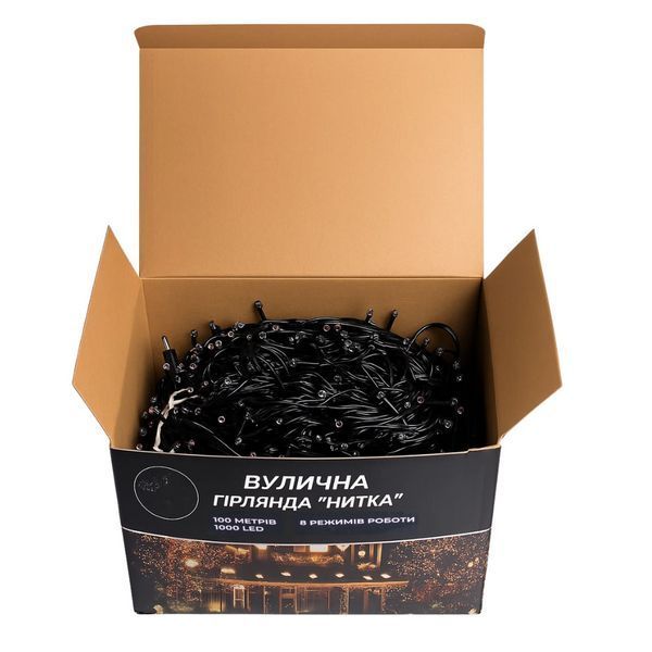 Гірлянда Різдвяна фея вулична 100 (м) 1000 LED чорний провід Мультиколір CF1000L100MBML Garlando CF1000L100MBML CF1000L100MBML фото