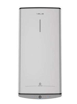 Водонагрівач електр. Ariston плаский слім VELIS TECH 80 EU, 80л, 2*1,5кВт, ун. монтаж, електр. кер-ння, B, Італія, Сірий 3100918 фото