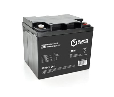 Аккумуляторная батарея EUROPOWER AGM EP12-40M6 12V 40Ah (196 x 165 x 173) Black Q1 U_14269 фото