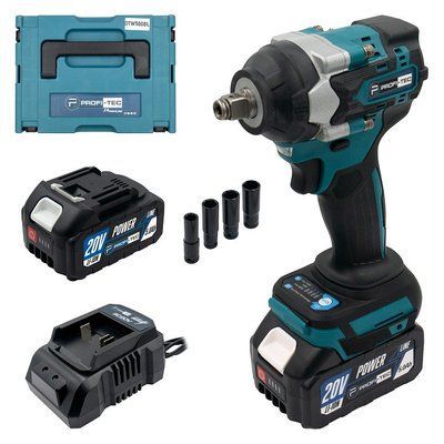 Акумуляторний гайковерт PROFI-TEC DTW500BL POWERLine (2&times;PT2050MP (4.0 А&middot;год), зарядний пристрій) 006321P фото