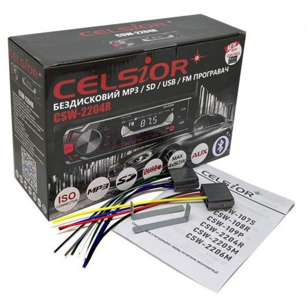 Автомагнітола 1 DIN Celsior CSW-2204R (без диска) 32849-car фото