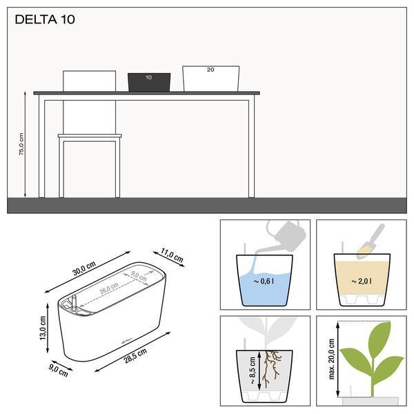 Вазон Lechuza Delta Premium 10, білий 15460 фото
