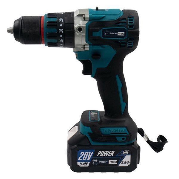 Акумуляторний шурупокрут PROFI-TEC DHP485BL POWERLine (2&times;PT2050MP (4.0 Аг), зарядний пристрій) 006269P фото