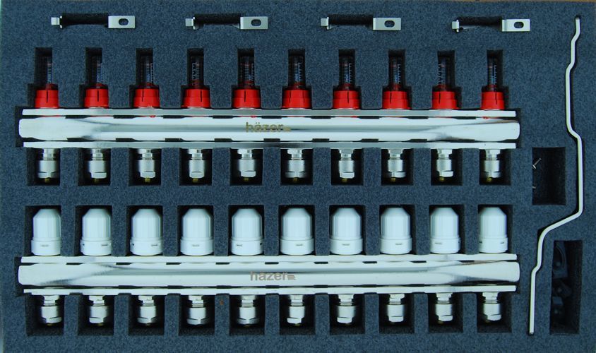 Колектор латунний H&auml;zer HKB-202/10 1", на 10 виходи HKB-202/10 фото