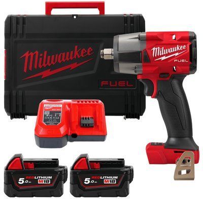 Гайковерт акумуляторний безщітковий MILWAUKEE 1/2" (881 Нм) M18 FMTIW2F12-502X, з фрикційним кільцем, (+ заряд.пристрій, 2 акуму 4933478450 фото