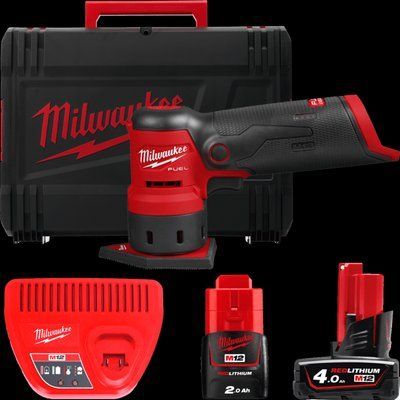 Шліфмашина вібраційна акумуляторна безщіткова MILWAUKEE, M12 FDSS-422X (зарядний пристрій С12 С, 1 акумулятор М12 В2 2Аг, 1 акум 4933479681 фото