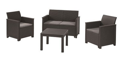 Комплект садовой мебели Keter Emma 2 seater set, серый 8711245147970 фото