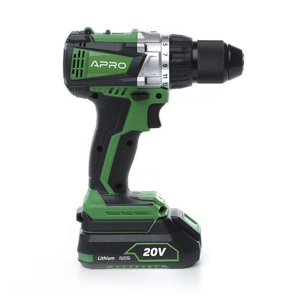 Дриль-шурупокрут безщітковий APRO 20 В, 2 А, 20DB, 2 АКБ, ЗП, кейс 063668 063668 фото