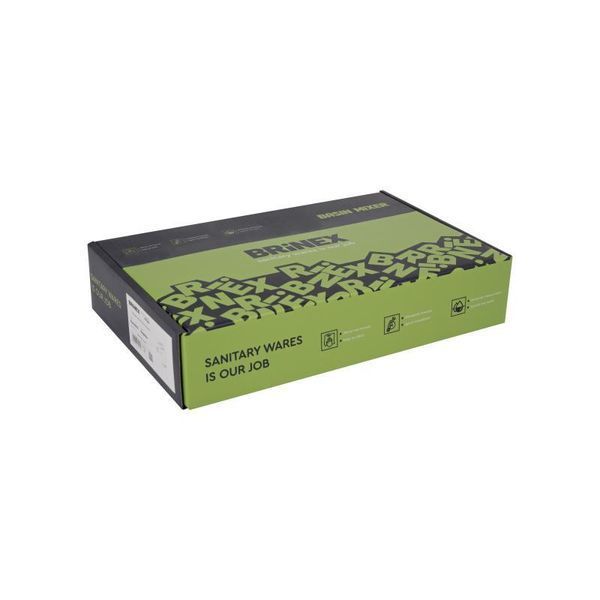 Змішувач для раковини Brinex Pure 001F низький Nickel BRIPUR001FNKL SD00053172 фото