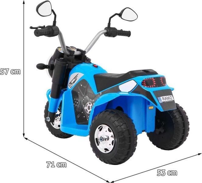 Дитячий акумуляторний мотоцикл RAMIZ MiniBike блакитний PA.JC916.NIE фото