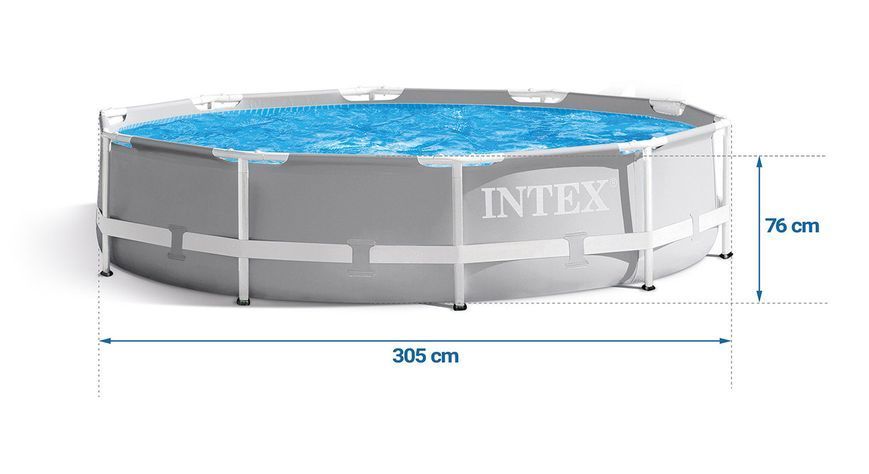Басейн каркасний 15в1 INTEX 26702, 305 х 76 см + машина для створення бульбашок DM-26702-M фото
