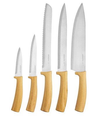 Набір ножів Ardesto Midori 5 пр., нержавіюча сталь, пластик AR2105WD фото