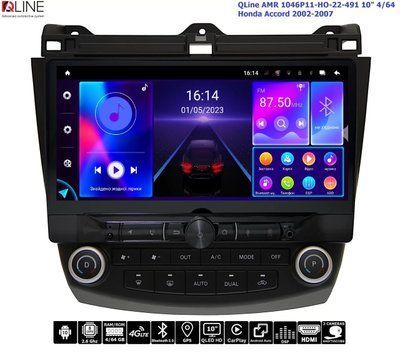 Штатна магнітола QLine AMR 1046P11-HO-22-491 10" 4/64 Honda Accord 02-07 34665-car фото