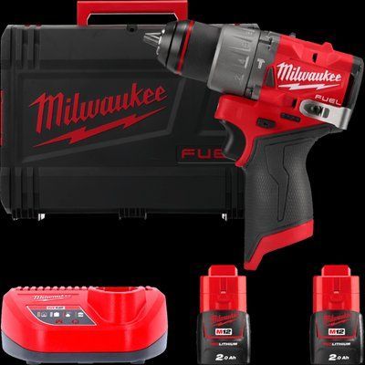 Дриль-шуруповерт з ударом акумуляторний безщітковий MILWAUKEE, M12 FPD2-202X, 37Нм (зарядний пристрій С12 С, 2 акумулятори М12 В 4933479868 фото
