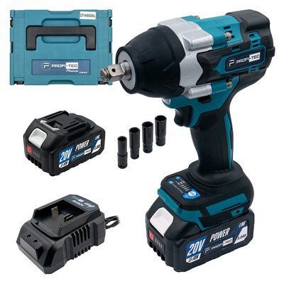Акумуляторний гайковерт PROFI-TEC DTW800BL POWERLine (2&times;PT2050MP (4.0 А&middot;год), зарядний пристрій) 006126P фото