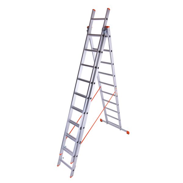 Лестница трехсекционная алюминиевая Laddermaster Sirius A3A12. 3x12 ступенек + подарунок 3962-01 фото