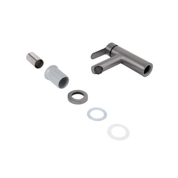 Змішувач для раковини Brinex Pure 001F низький Graphite BRIPUR001FGRP SD00053171 фото