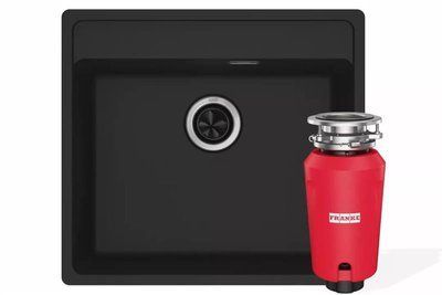 Комплект - мийка MRG 610-52 TL фраграніт, чорний матовий, 114.0668.819 і подрібнювач харч. відходів SLIM 50, 134.0715.098, вкл. Сифон 114.0763.944 114.0763.944 фото