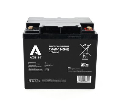 Акумулятор AZBIST Super AGM ASAGM-12400M6 Black Case 12V 40 0Ah (196 165 x 173) Q1 U_5702 фото