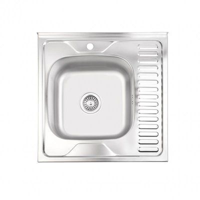 Кухонна мийка Brinex 6060-L 0,6 мм Satin (BRIN6060LSAT06) SD00054106 фото