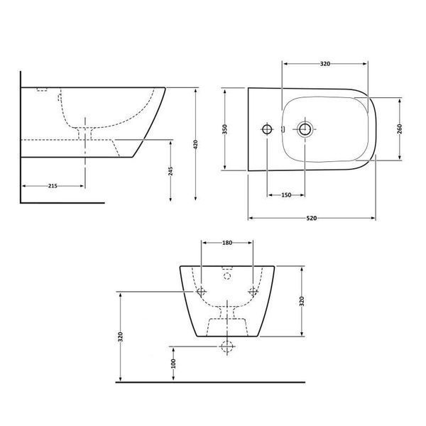 Біде підвісне Qtap Tern 520x350x320 White QT17551303GW SD00042537 фото