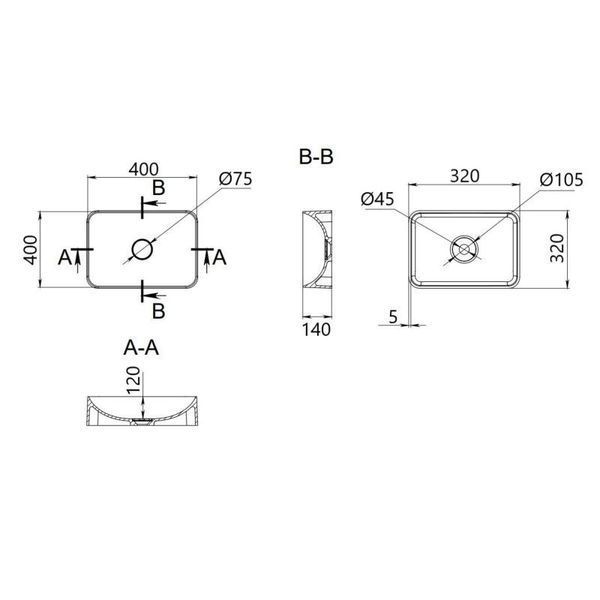 Раковина-чаша Qtap Kolibri 400х400х140 мм White QT10116303W SD00053608 фото