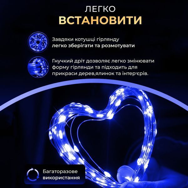 Гірлянда роса на пульті 200 метрів на 2000 led світлодіодів крапля на зеленому дроті синя 2000L200MGBL Garlando 2000L200MGBL 2000L200MGBL фото
