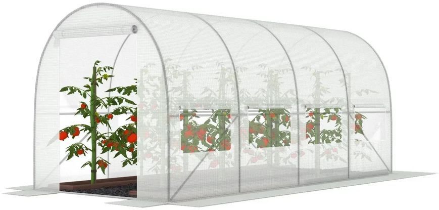 Садова теплиця 10 м&sup2; (4 х 2,5 х 2 м) з армованою плівкою UV-4 з вікнами Біла (Польща) 1560 фото