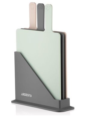 Набір кухонних дощок на підставці Ardesto Fresh 3 шт.: 24,1*33*7,9 см, пластик AR1403GB фото