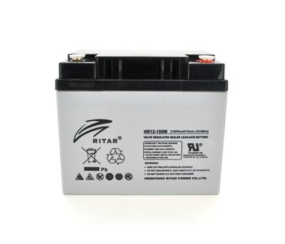 Акумуляторна батарея AGM RITAR HR12150W, Gray Case, 12V 40.0Ah ( 198 х 166 х 169 (169 ) 12.40kg Q1 U_16253 фото